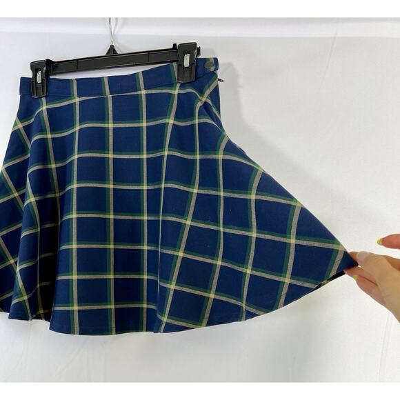 American Apparel Plaid Mini Skirt Academia Punk Y2K Tennis Goth Green Blue Sz M - Picture 4 of 9